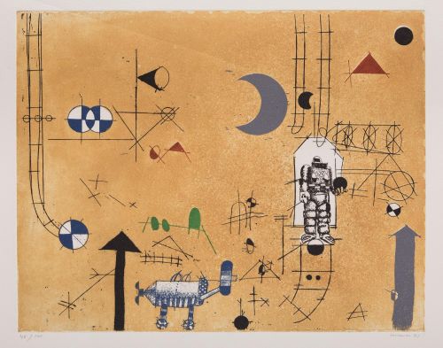 ANTONIO LORENZO CARRIÓN, "Luna gris", 1991, Aguafuerte sobr