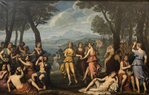 ÁNGEL LARROQUE Y ECHEVARRÍA, "Bacanal", Óleo sobre lienzo