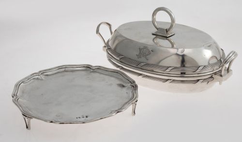 Entremesera en plata sterling inglesa, marcas de Birmingham