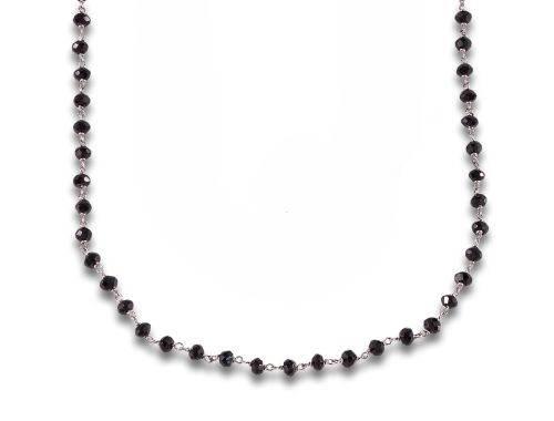 CADENA DE ORO BLANCO Y ÓNIX