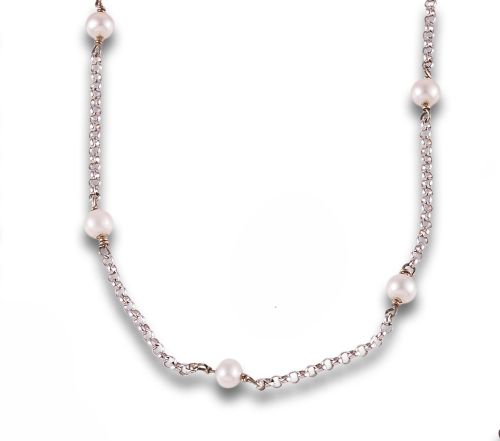 CADENA EN ORO CON PERLAS INTERCALADAS