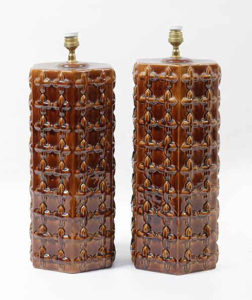 Pareja de lámparas de cerámica, Valencia, años 60