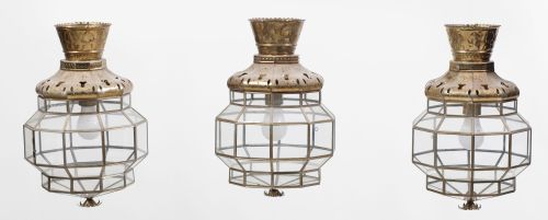 Lote de seis faroles de techo, posiblemente Granada, S. XX