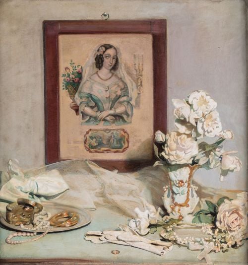 GABRIEL MORCILLO RAYA, "La novia", Óleo sobre lienzo