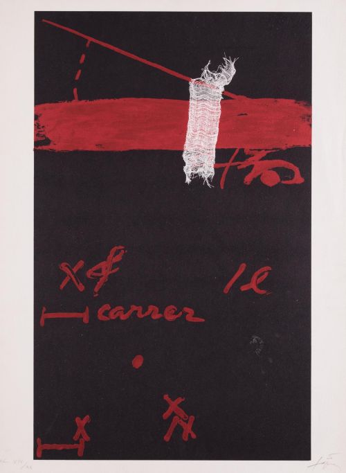 ANTONI TÀPIES, "Sin título", 1974, Litografía sobre papel