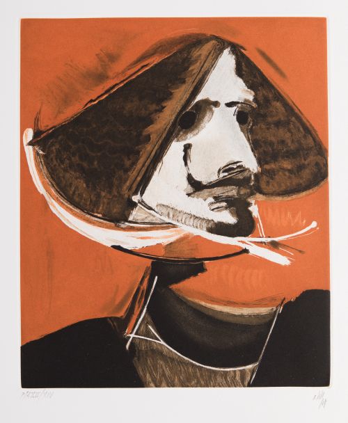 ÁLVARO DELGADO, "Velázquez", Aguatinta sobre papel