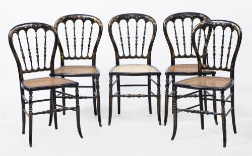Five Elizabethan-style chairs, 20th century