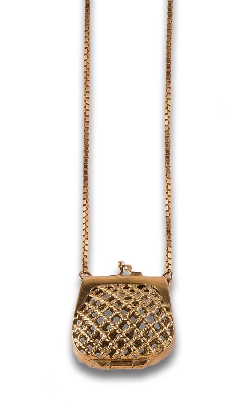 COLGANTE BOLSO DE ORO AMARILLO