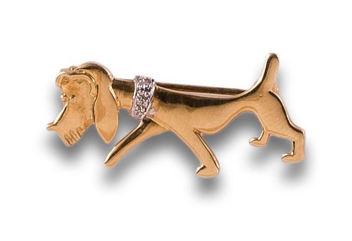 BROCHE PERRO DE ORO AMARILLO
