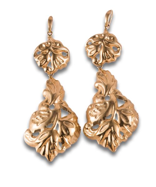 PENDIENTES LARGOS, AÑOS 80, DE ORO