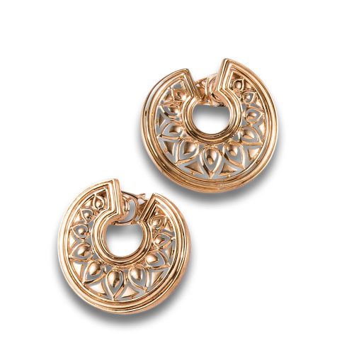 PENDIENTES CIRCULARES, AÑOS 80, DE ORO AMARILLO