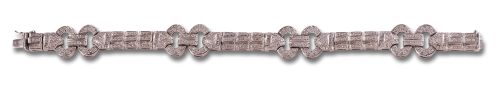 PULSERA, ESTILO ART DÉCO DE DIAMANTES, EN ORO BLANCO