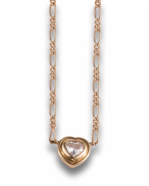COLGANTE CORAZÓN DE DIAMANTE EN ORO AMARILLO