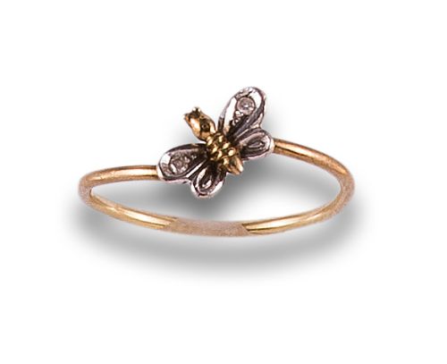 SORTIJA MARIPOSA DE ORO Y DIAMANTES