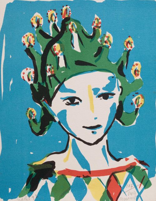JAIME MUXART DOMENECH, "Arlequín", Serigrafía sobre papel 