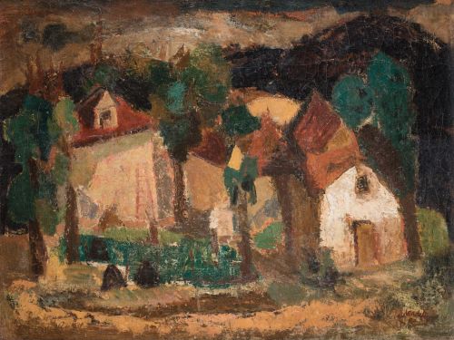 AGUSTÍN REDONDELA, "Paisaje", 1954, Óleo sobre lienzo