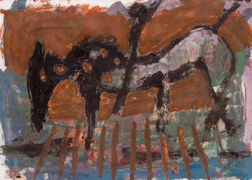 JOAN BENNASSAR VIVES, "Sin título", 1984, Óleo sobre papel