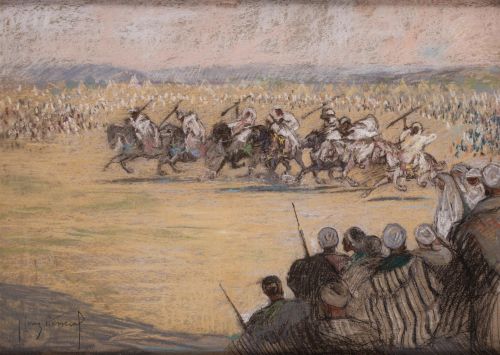 JOSÉ CRUZ HERRERA,  “Tbourida”, Pastel sobre papel 