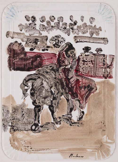 JESUS DIAZ MORENO "MACHACO", "Picador", Técnica mixta sobre