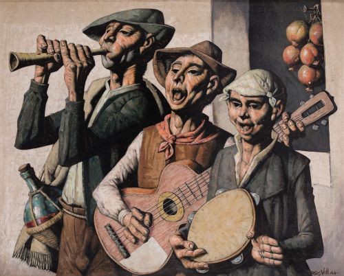 JESÚS VILLAR, "Concierto campestre", Óleo sobre lienzo