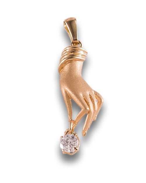 COLGANTE MANO DE DIAMANTE EN ORO AMARILLO