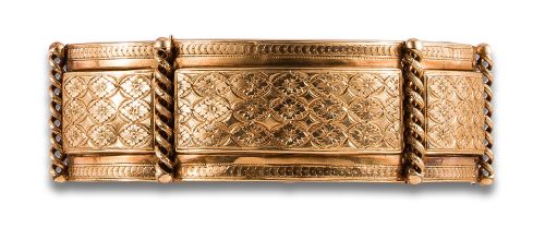 ANCHO BRAZALETE DEL SIGLO XIX EN ORO
