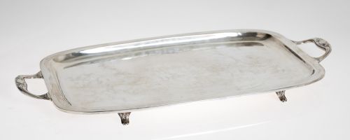 Bandeja rectangular en plata sterling mejicana