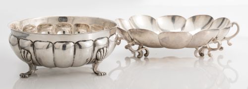 Mexican sterling silver bread basket, 925, 20th century