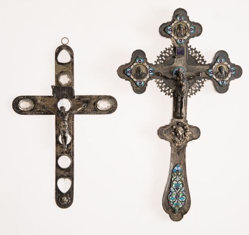 Hallmarked silver cross, probably Germany, early 20th centu