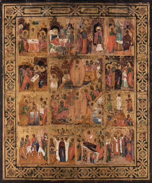 ESCUELA RUSA, "Escenas de la vida de Cristo", Temple sobre