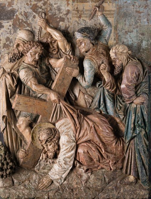 ESCUELA ESPAÑOLA, "Caída de Cristo camino del Calvario", Re