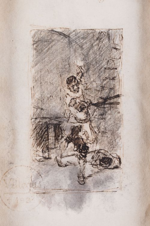 JOSÉ VILLEGAS CORDERO, "Espadachín", Tintas sobre papel