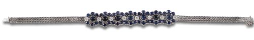 PULSERA DE DIAMANTES Y ZAFIROS, EN PLATINO