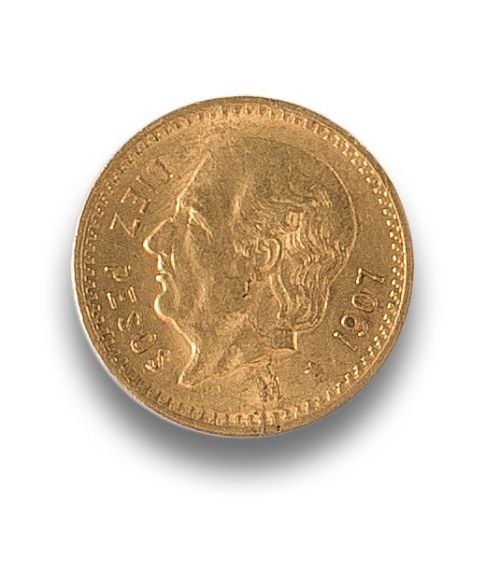 MONEDA DE 10 PESOS MEXICANOS EN ORO AMARILLO