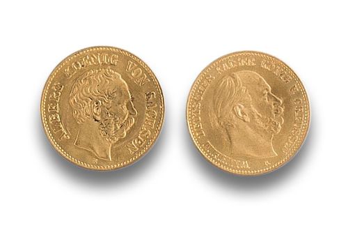 2 MONEDAS DE 5 MARCOS DE ORO AMARILLO