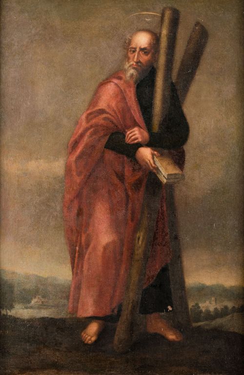 ESCUELA ESPAÑOLA , "San Andrés", Óleo sobre lienzo.
