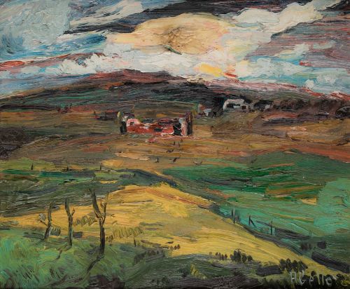 JOAN ABELLÓ, “Paisaje”, 1976, Óleo sobre lienzo