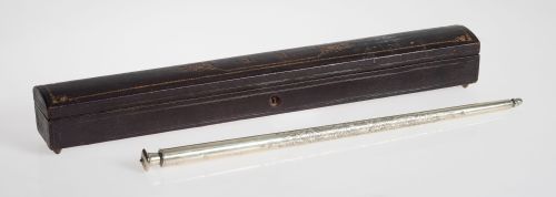 Batuta de metal plateado, España, 1880