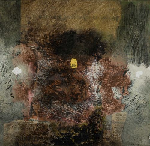 ALVARO CAPONI, "Sin titulo", Tecnica mixta y collage sobre