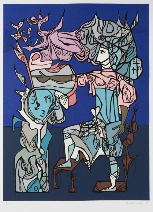 CUNDO BERMUDEZ, "Hermano del tiempo", 1994, Serigrafía sobr