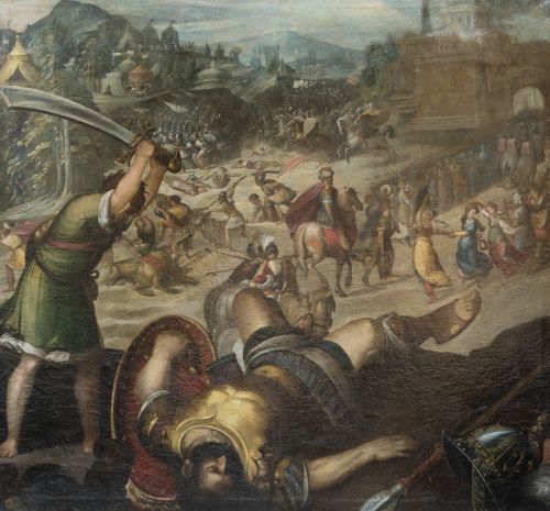 ANÓNIMO, "La muerte de Urias", Óleo sobre lienzo