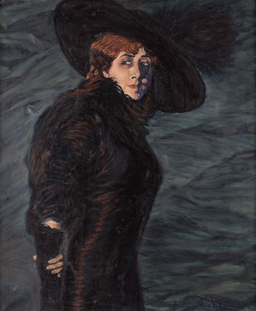ÁNGEL GARAVILLA ACHABAL, "Dama. Copia de Zuloaga", Óleo sob