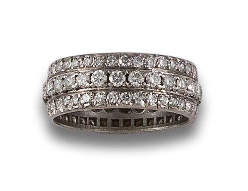 WIDE ETERNITY DIAMOND WEDGE RING IN WHITE GOLD