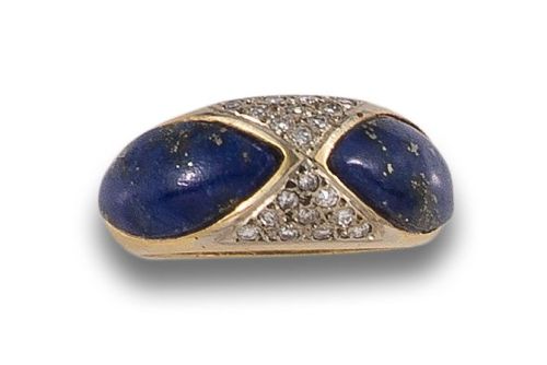 RING, 1980s, WITH DIAMONDS AND LAPIS LAZULI, IN YELLOW GOLD