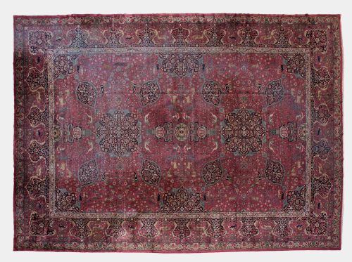 Persian Farahan rug, hand-knotted, wool and silk, 20th cent