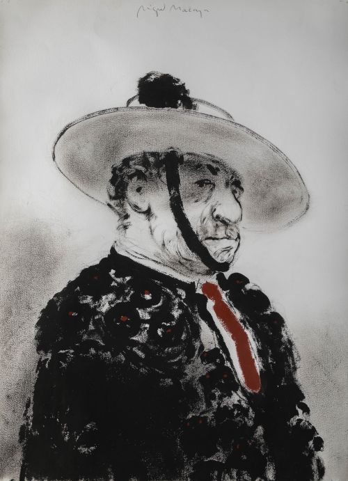 MIGUEL  MACAYA, "Picador", Técnica mixta sobre papel 