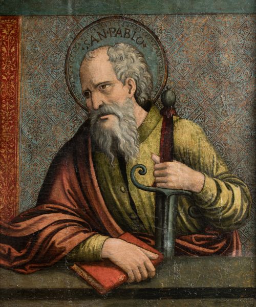 ESCUELA CASTELLANA, "San Pablo", Óleo sobre tabla