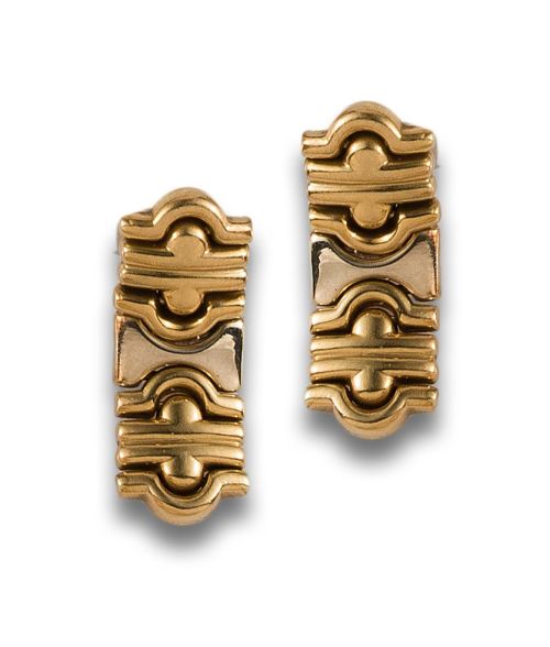 PENDIENTES LARGOS DE ORO AMARILLO Y BLANCO
