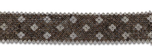 ANCHO BRAZALETE EN ORO BLANCO CON MALLA DE DIAMANTES