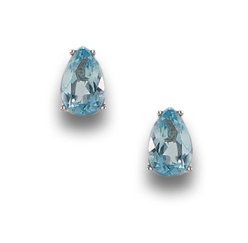 PENDIENTES EN ORO CON AGUAMARINAS